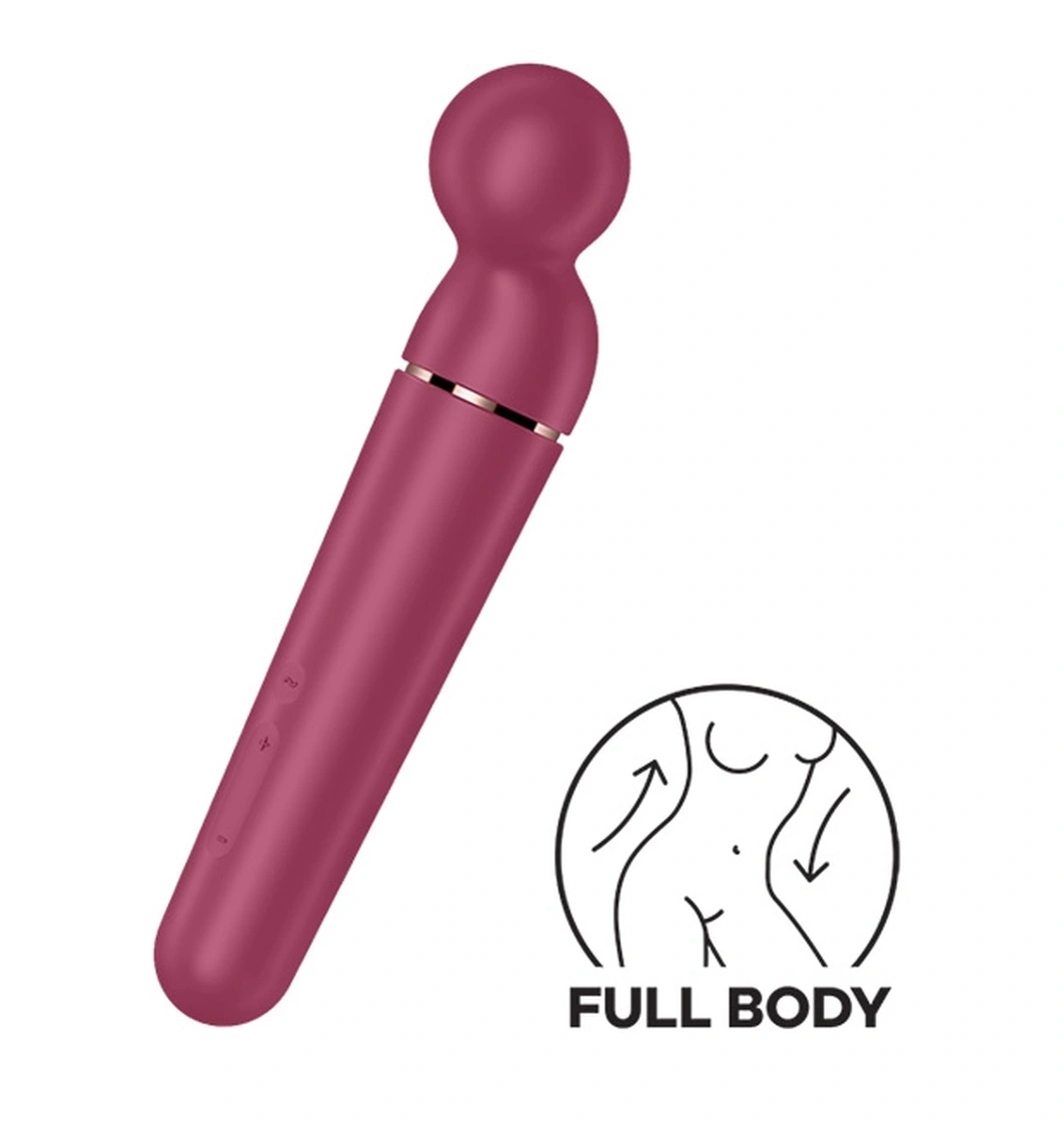 Vibratoare Mari - Vibrator Planet Wand-er, 60 Combinatii Stimulatoare, Silicon, USB, Visiniu, Erotic24.ro