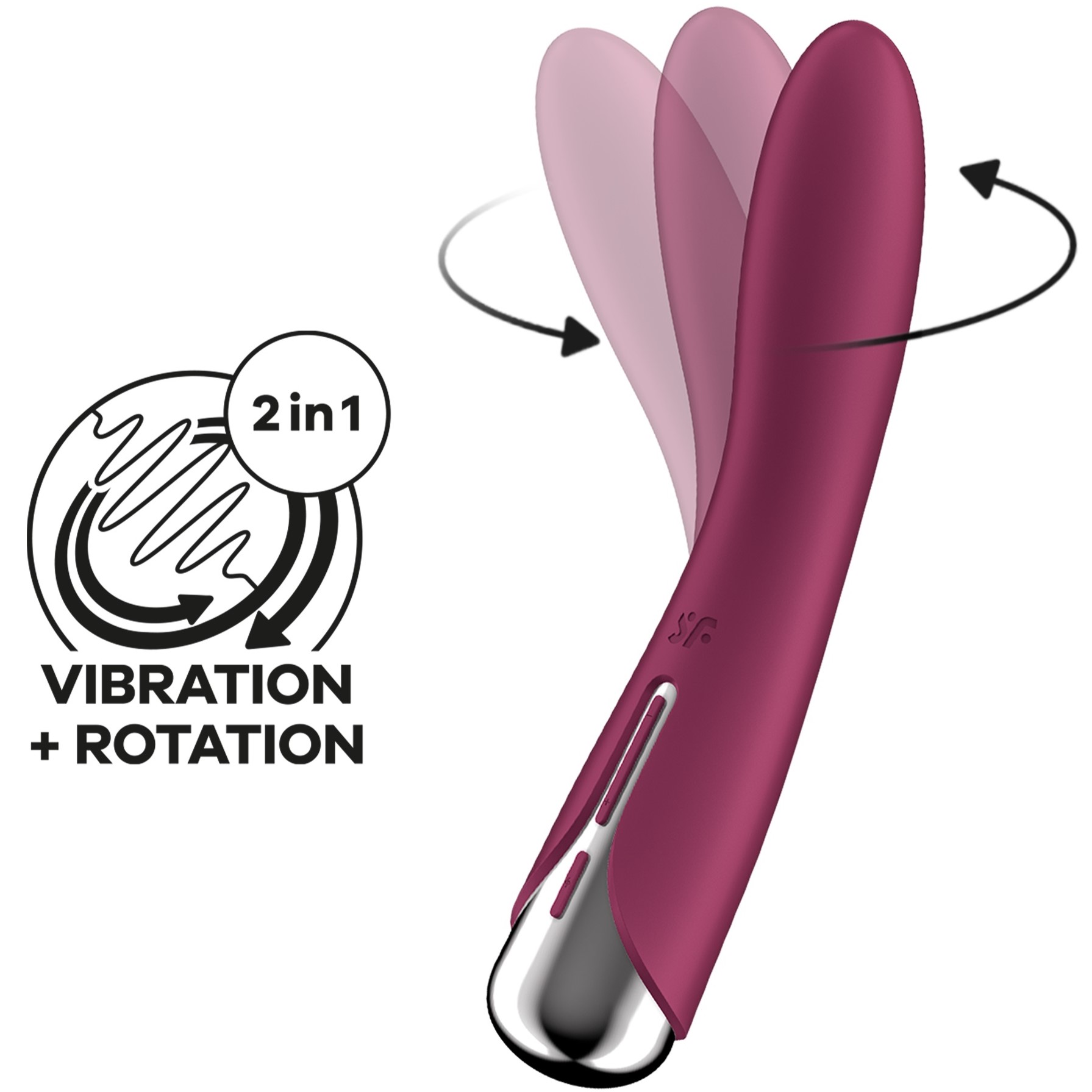 Vibratoare Clasice - Vibrator Punctul G Spinning Vibe 1, 12 Moduri Vibratii, 5 Moduri Rotatii, Silicon, USB, Rosu, 17.5 cm, Erotic24.ro