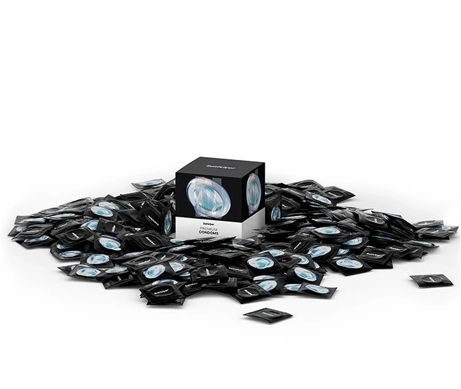 Prezervative, Set 100 Prezervative Satisfyer din Latex, Latime 49 mm, Erotic24.ro