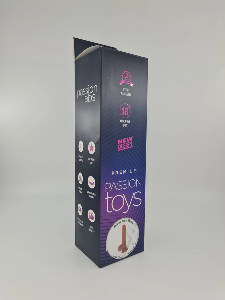 Dildo Realist Trasny Strat Dublu Silicon Maro 20 cm Passion Labs, Nr. 3, Erotic24.ro