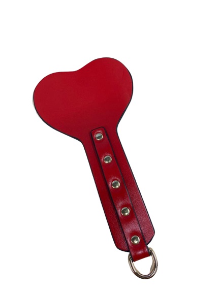 Spanking - Padela cu Doua Fete, Piele Ecologica, Negru/Rosu, Erotic24.ro