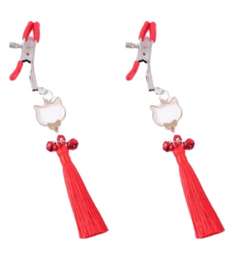 Sex Extrem - Clame Sfarcuri cu Ciucuri si Clopotei, Rosu, Mokko Toys, Erotic24.ro