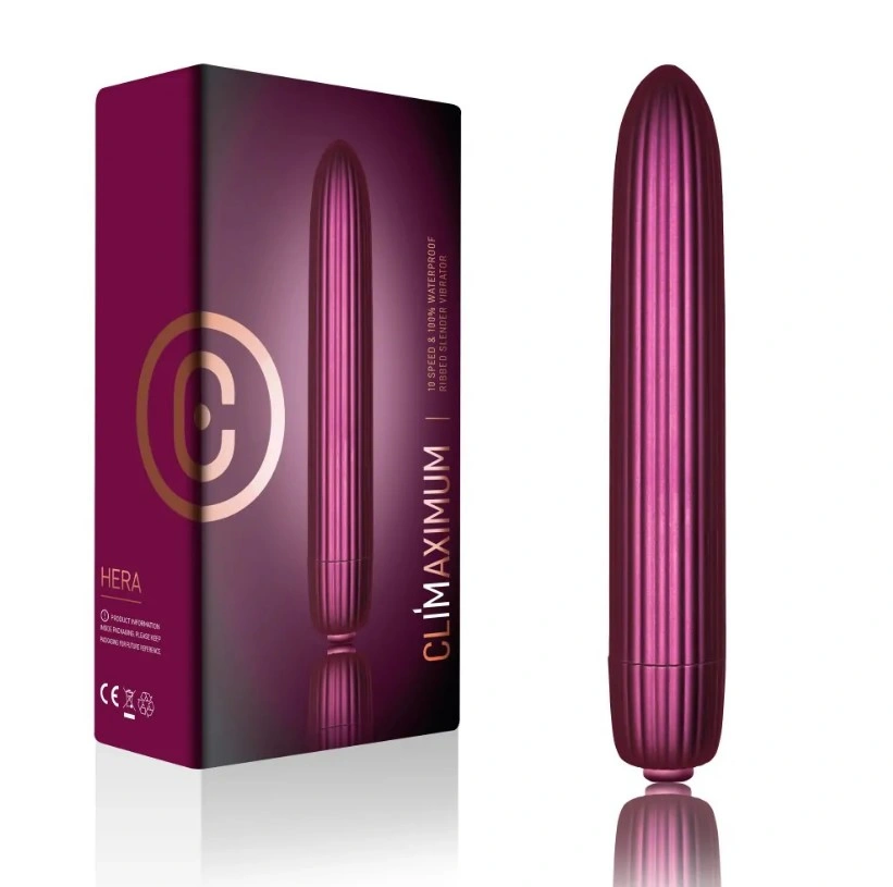 Vibratoare Clasice - Vibrator Climaximum Hera, 10 Moduri Vibratii, ABS, Burgundy, 13.5 cm, Erotic24.ro