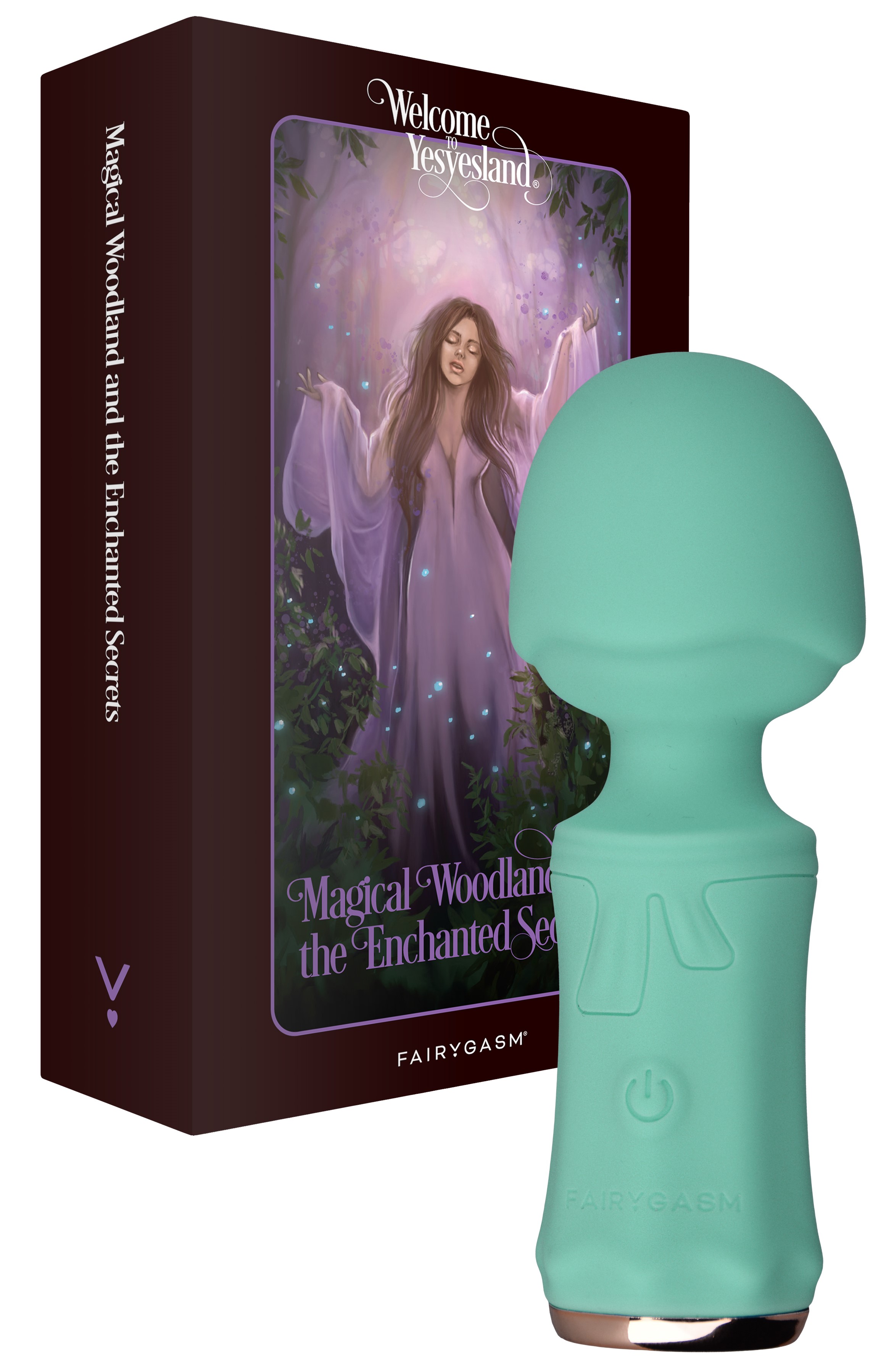 Mini Vibrator - Mini Wand SecretFuntasy FairyGasm, 10 Moduri Vibratii, Silicon, USB, IPX7, Verde, 11 cm, Erotic24.ro