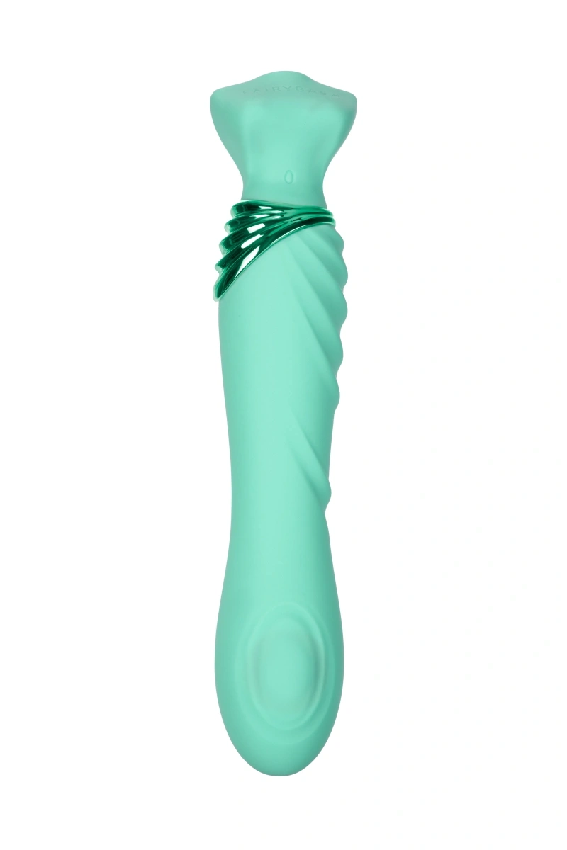Vibratoare Punctul G - Vibrator Mermaids Extasy FairyGasm, 6 Moduri Vibratii, 6 Moduri Tapare, Silicon, USB, Verde, Erotic24.ro
