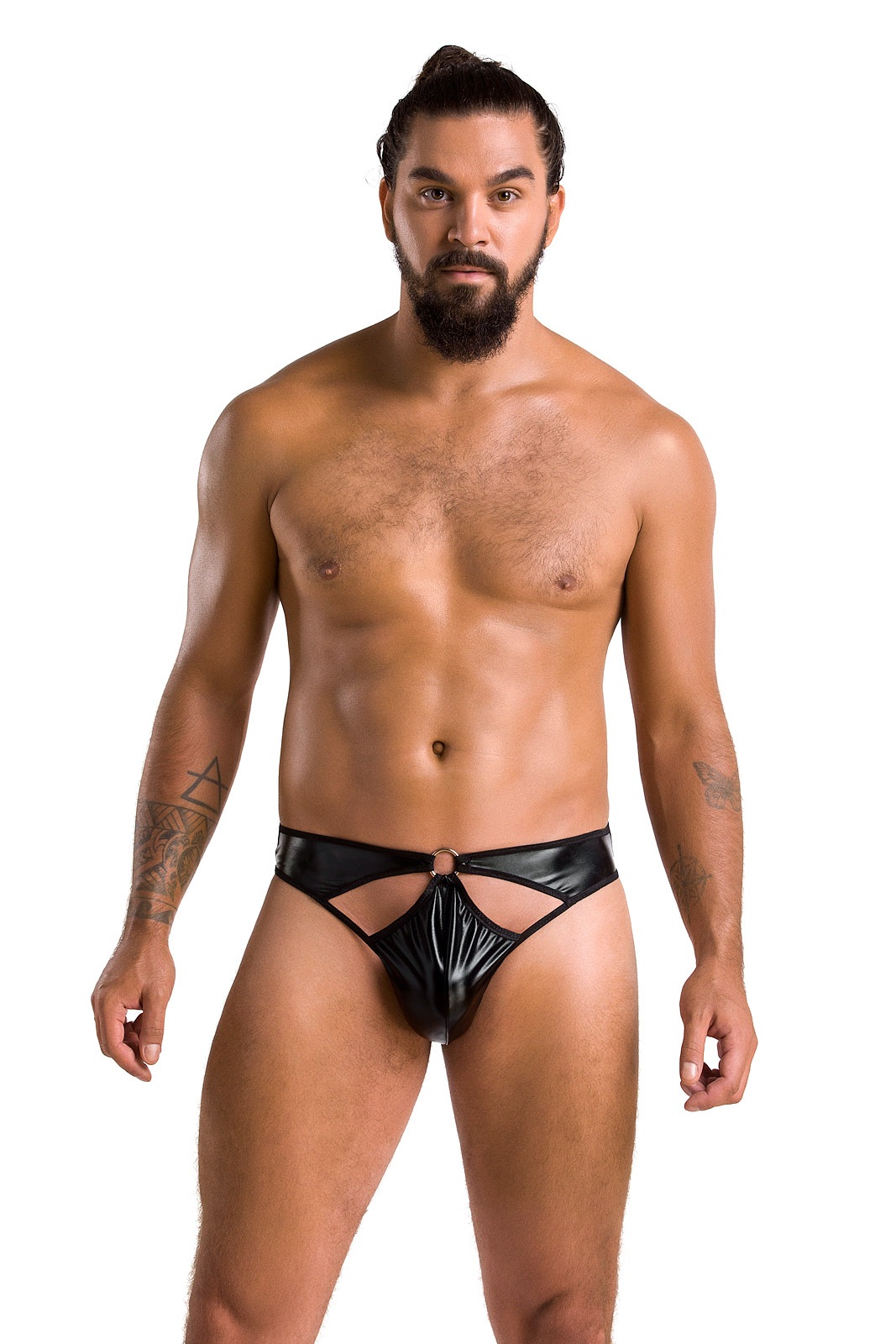 Lenjerie Sexy Barbati - Bikini Paul Wetlook cu Decupaje, Negru, S/M, Erotic24.ro