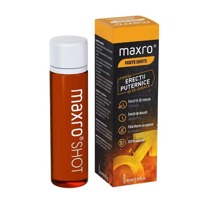 Stimulente Sexuale Barbati - Shot Maxro Forte pentru Erectii Puternice, Performanta Sexuala, 10 ml, Erotic24.ro