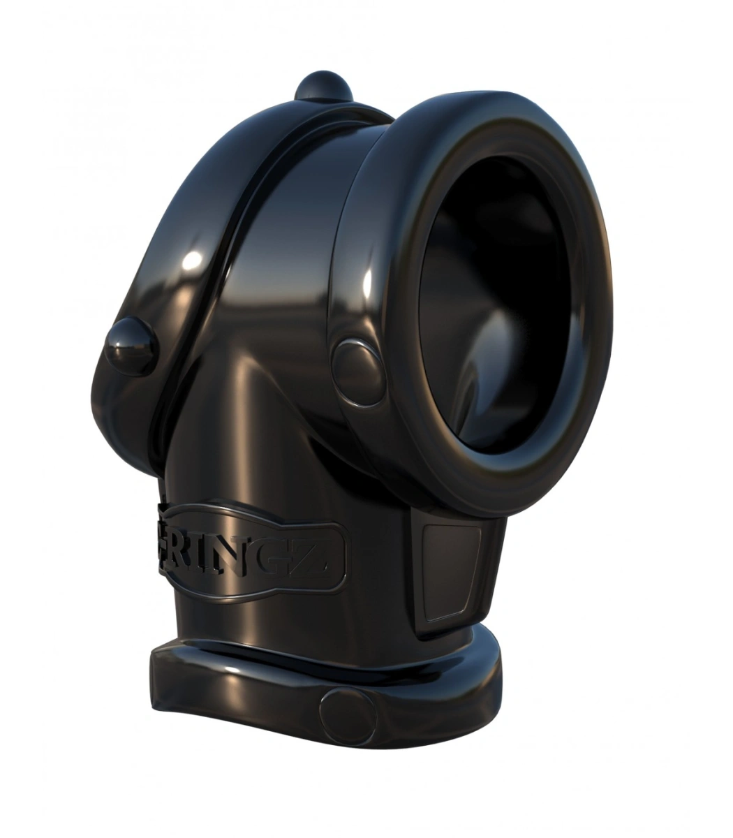 Inele Penis - Inel de Penis si Testicule Cock Pipe Ball-Stretcher, TPR, Negru, Erotic24.ro