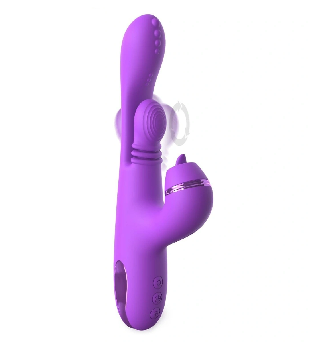 Vibrator Rabbit - Vibrator IntiMotion Pulse Pro, 4 Motoare Puternice, Functii Multiple, Silicon, USB, Mov, 24 cm, Erotic24.ro