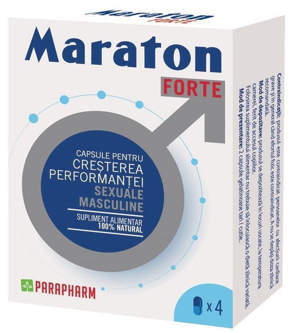 Stimulente Sexuale Barbati - Capsule pentru Cresterea Performantei Sexuale Maraton Forte 4 buc, Erotic24.ro