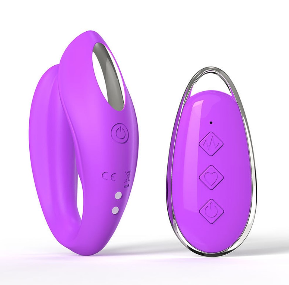 Vibratoare Cuplu - Vibrator Cuplu Athena, 12 Moduri Vibratii, Remote Control, Silicon, USB Magnetic, Mov, Mokko Toys, Simply Fun, Erotic24.ro
