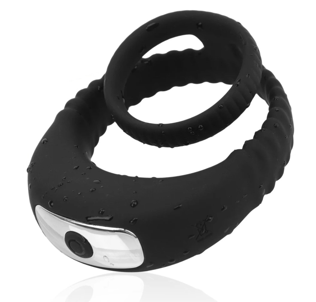 Vibratoare Cuplu - Inel Penis Mario, 10 Moduri Vibratii, Silicon, USB Magnetic, Negru, Guilty Toys, Mighty Warrior, Erotic24.ro