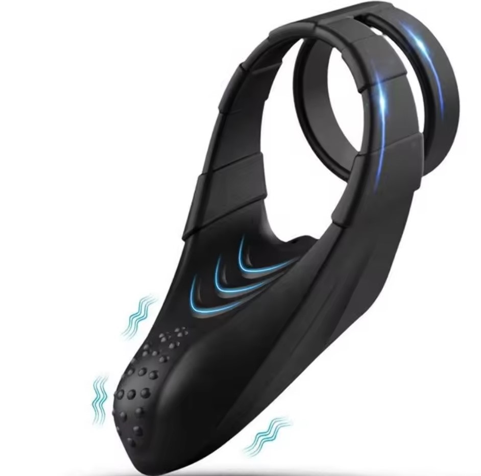 Vibratoare Cuplu - Inel Penis Maxton, 10 Moduri Vibratii, Silicon, USB, Negru, Guilty Toys, Mighty Warrior, Erotic24.ro