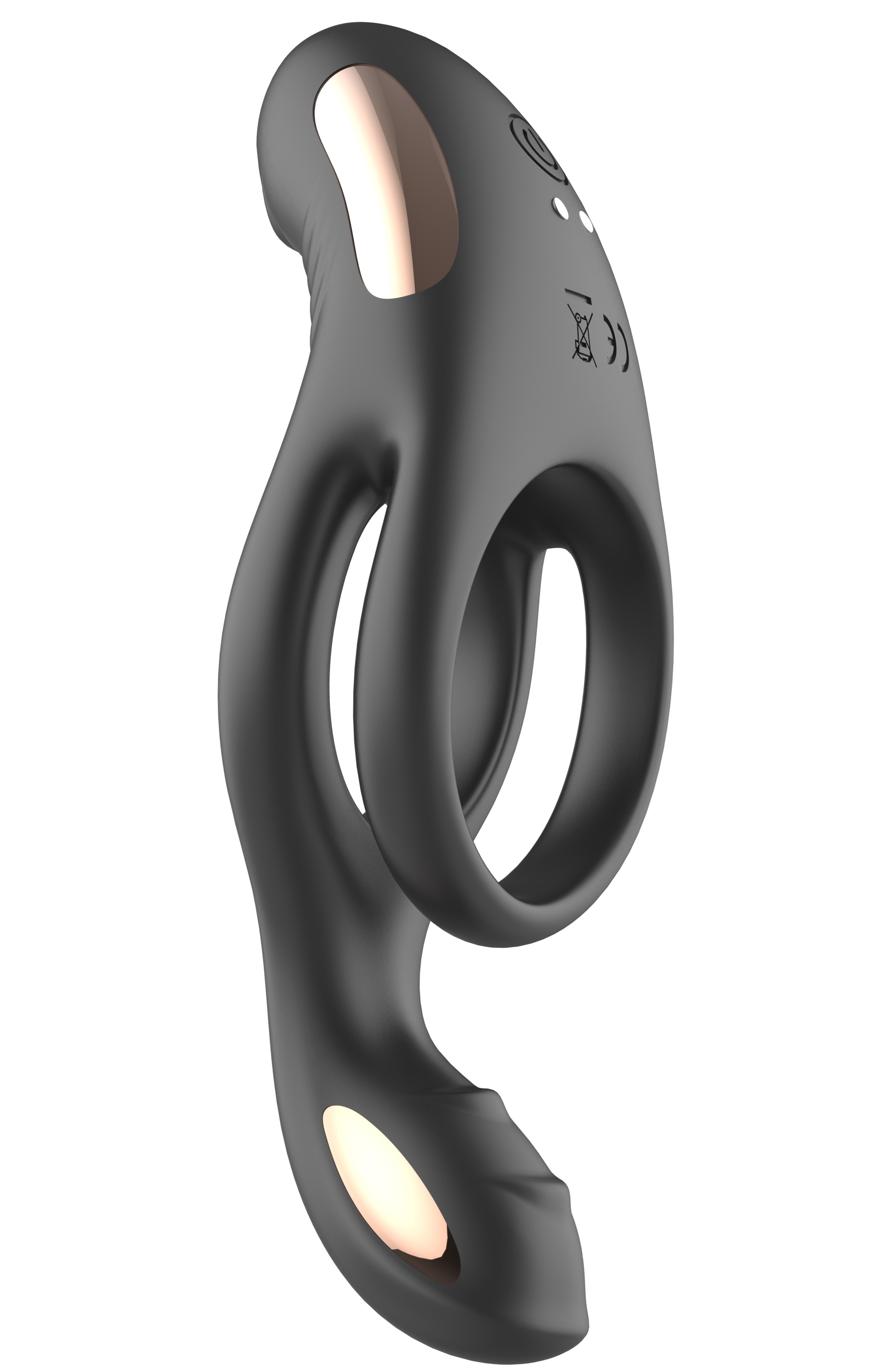 Vibratoare Cuplu - Inel Penis Jakob, 10 Moduri Vibratii, Silicon, USB Magnetic, Negru, Guilty Toys, Glamour, Erotic24.ro