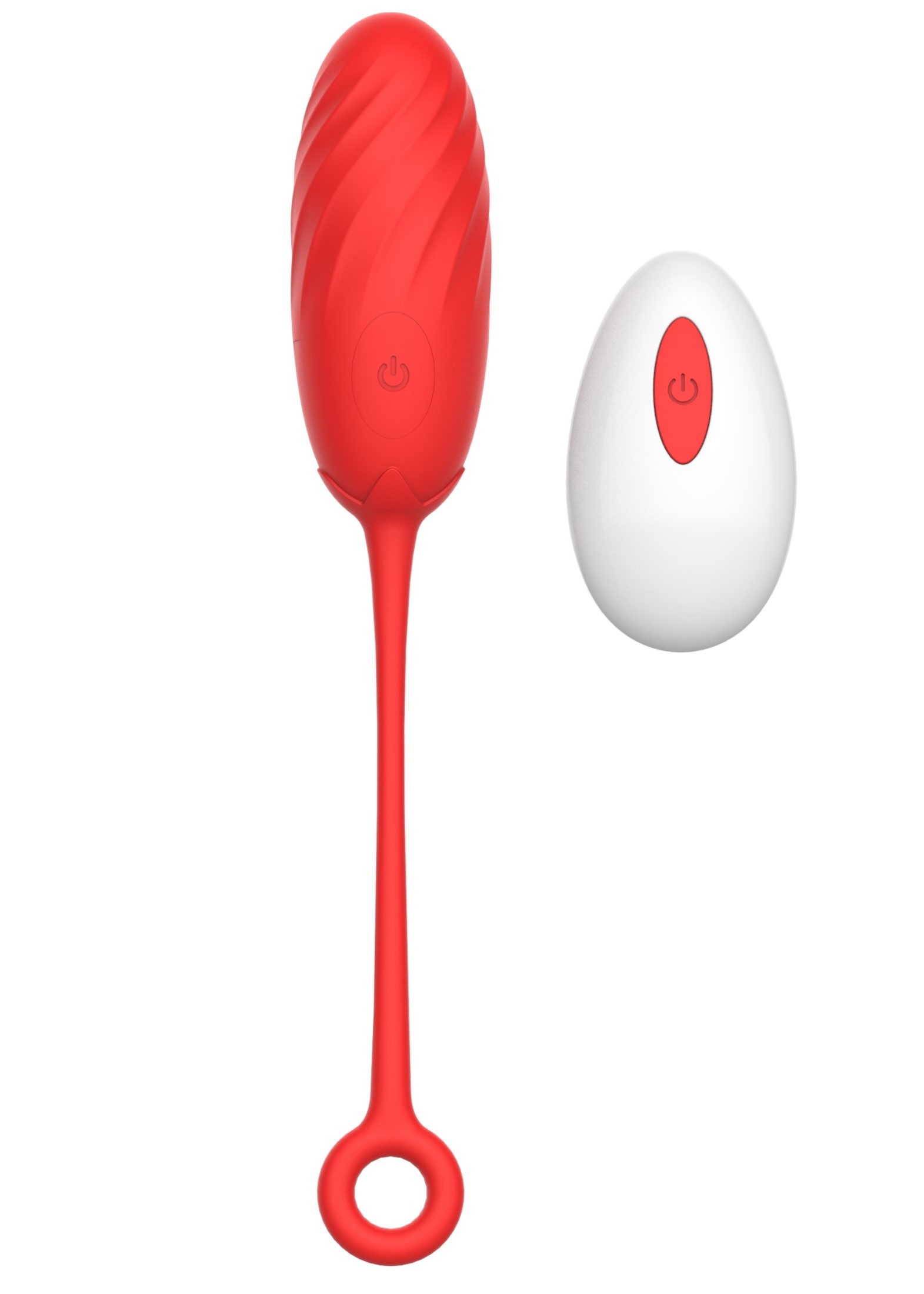 Oua Vibratoare - Ou Vibrator Pearl Love Egg, 10 Moduri Vibratii, Remote Control, Silicon, USB, Rosu, 19.5 cm, Guilty Toys, Sexxify, Erotic24.ro
