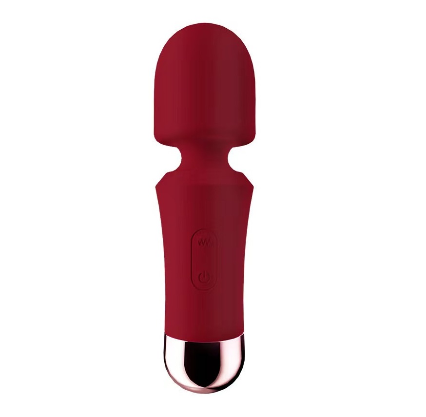 Mini Vibrator - Vibrator Mini Charming Wand, 10 Moduri Vibratii, Silicon, USB, Rosu, 12.5 cm, Passion Labs, Sensations, Erotic24.ro
