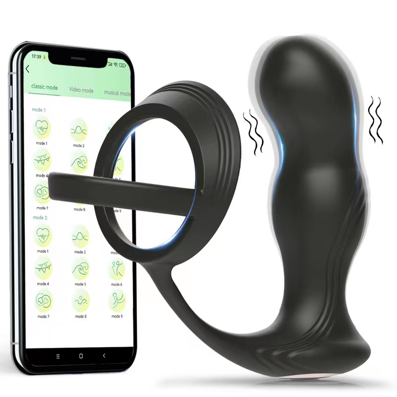 Vibratoare Anale - Stimulator Prostata Anal Play, Bluetooth Control, Free App, Silicon, USB, Negru, 12 cm, Guilty Toys, Erotic24.ro