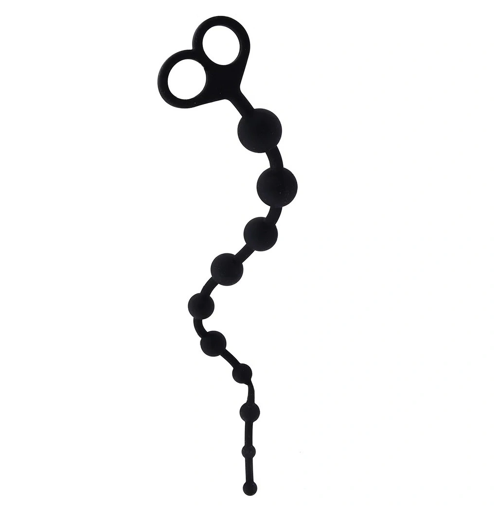 Bile Anale - Bile Anale Long Anal Beads, Silicon, Negru, Mokko Toys, Simply Fun, Erotic24.ro