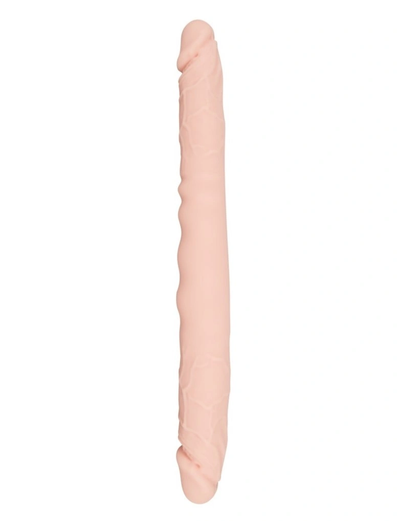 Dildo Dublu - Dildo Dublu Real Slim, Silicon, Natural, 30 cm, Erotic24.ro