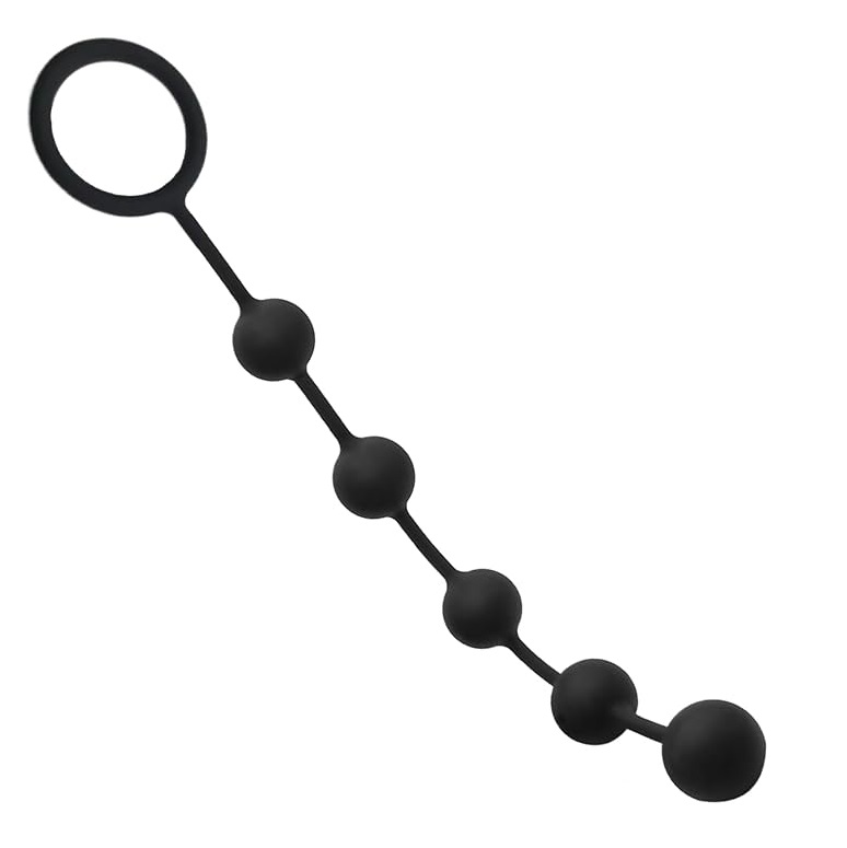 Bile Anale - Bile Anale Cipher Beads, Silicon, Negru, 32 cm, Mokko Toys, Simply Fun, Erotic24.ro