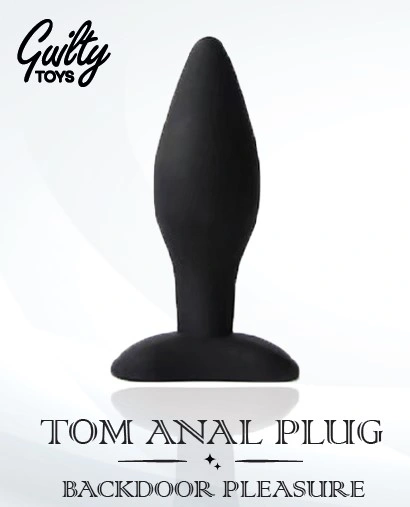Dop Anal - Dop Anal Tom, Silicon, Negru, 9 cm, Guilty Toys, Erotic24.ro
