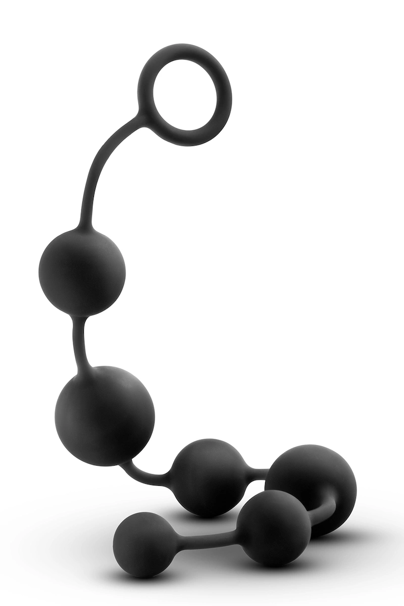 Bile Anale - Bile Anale Velvet Anal Beads, Silicon, Negru, 32.8 cm, Passion Labs, Sensations, Erotic24.ro