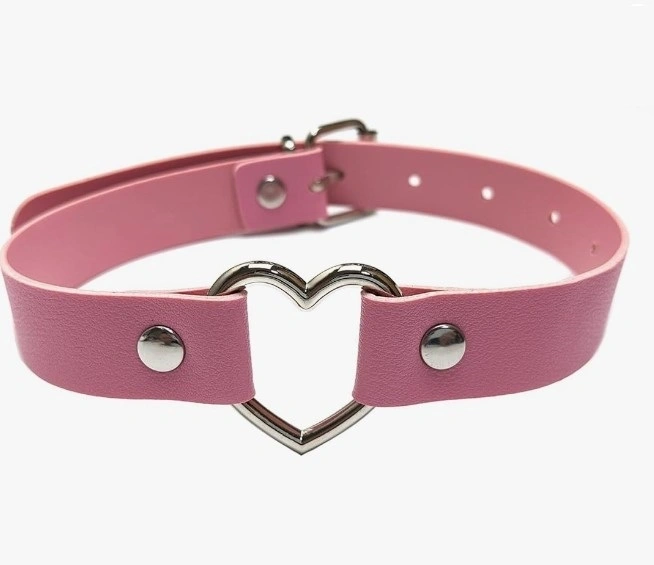 Lenjerie Fetish - Accesoriu Gat Love Choker, Roz, Mokko Toys, Erotic24.ro