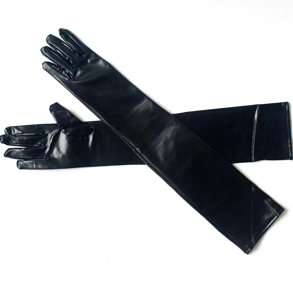 Accesorii Sexy - Manusi Lungi Enigma, Wetlook, Negru, S, 53 cm, Erotic24.ro