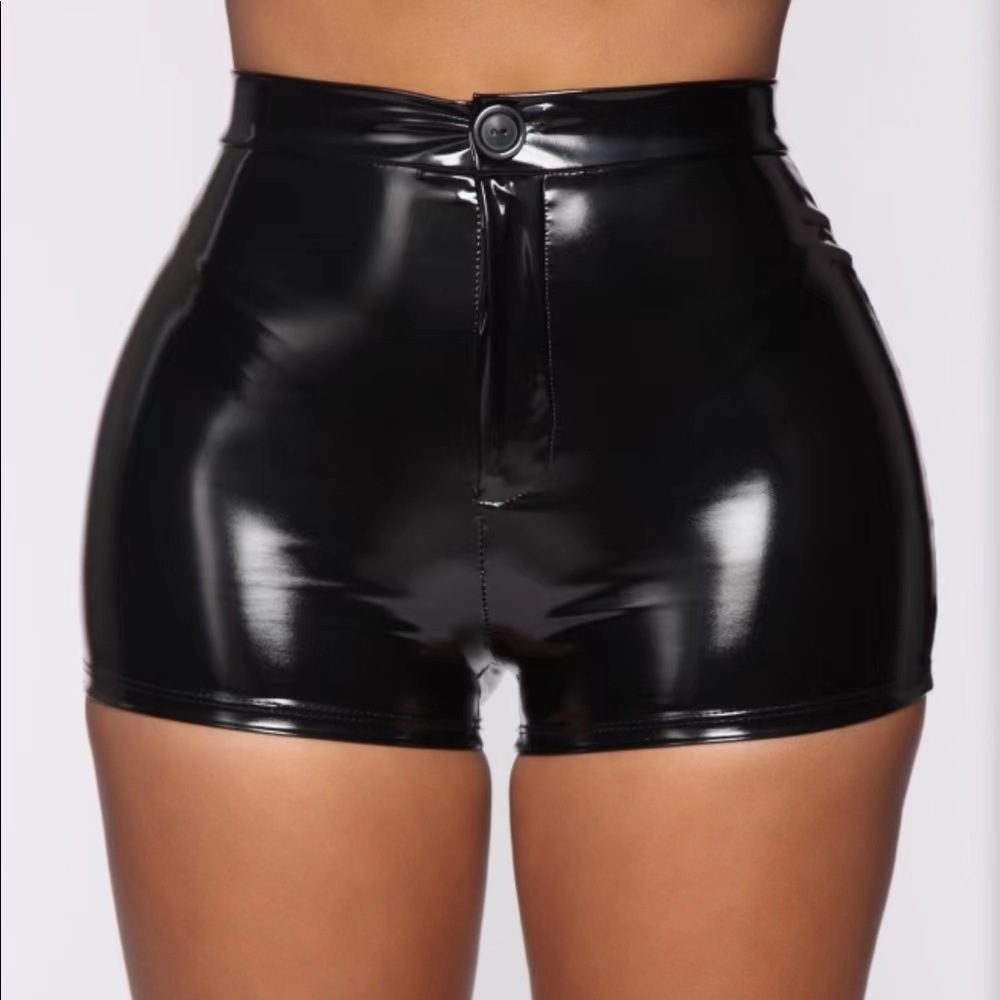 Bikini Sexy - Pantaloni Scurti cu Talie Inalta Taboo, Wetlook, Negru, S, JGF Lingerie, Erotic24.ro