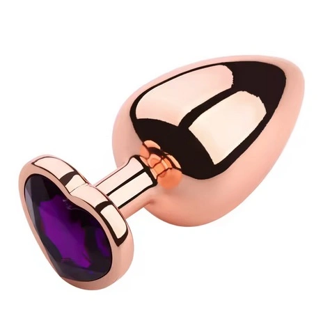 Dop Anal - Dop Anal Brilliant Anal Plug Large, Rose Gold, Piatra Mov Inchis, Passion Labs, Erotic24.ro