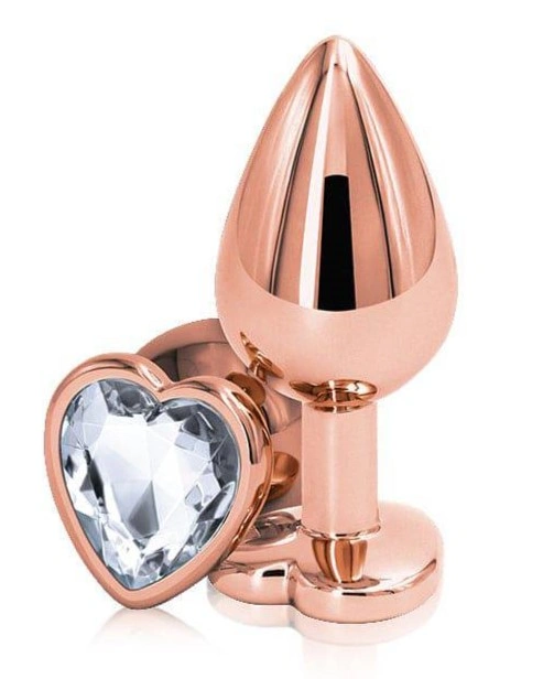 Dop Anal - Dop Anal Brilliant Anal Plug Large, Rose Gold, Piatra Transparenta, Passion Labs, Erotic24.ro