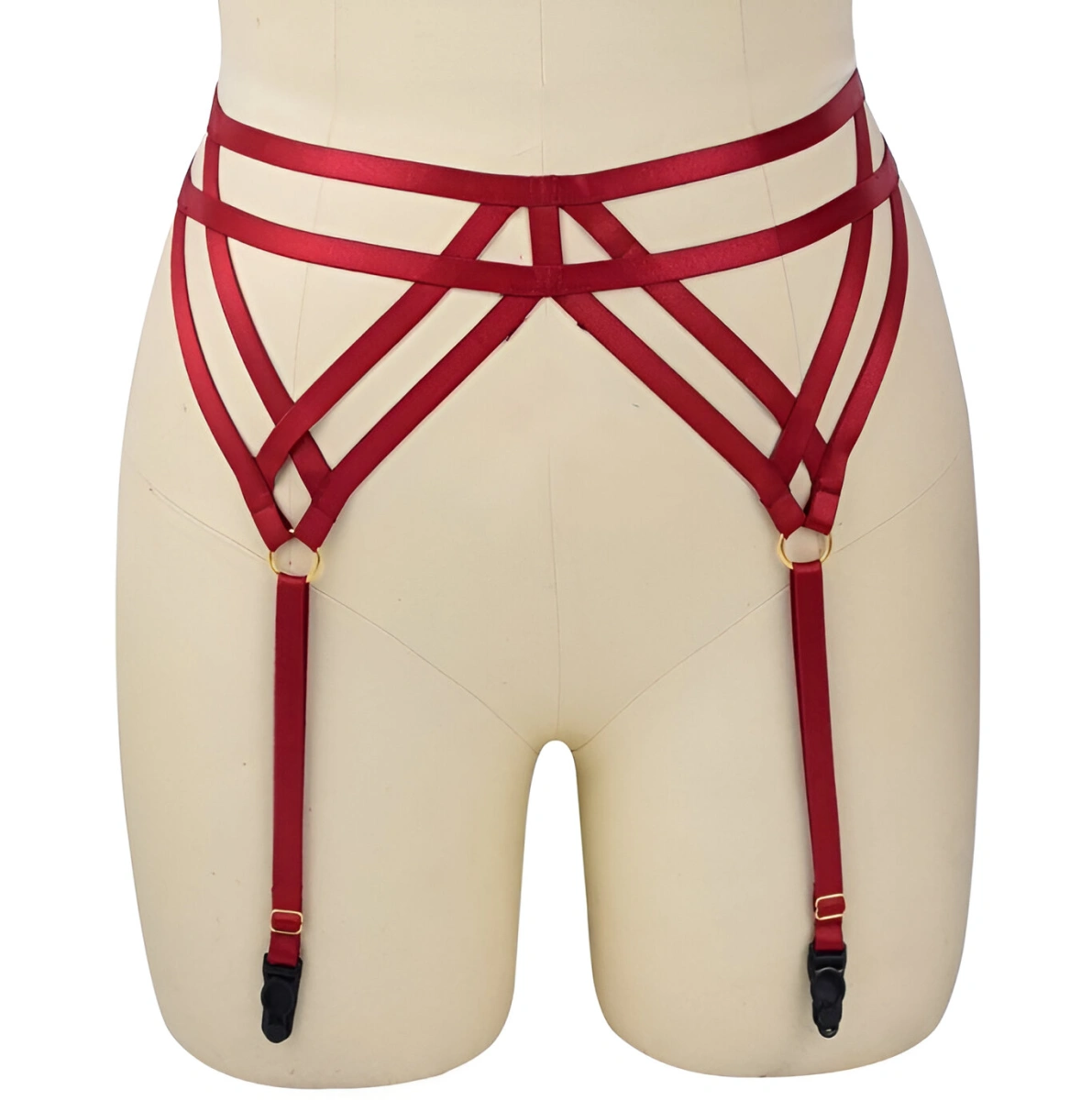 Portjartiere - Portjartier din Benzi Satinate Seductive, Rosu, S-L, Guilty Toys, Erotic24.ro