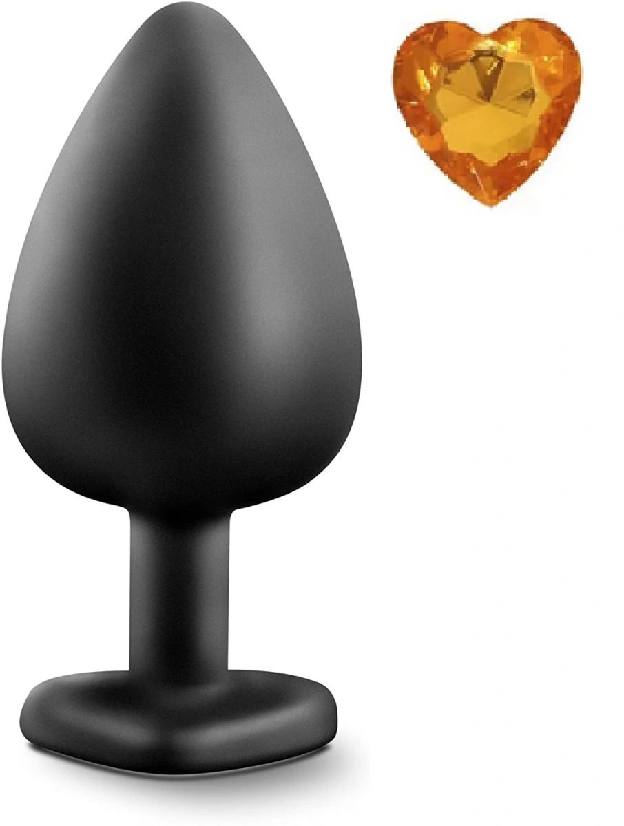 Dop Anal - Dop Anal Brighty, Medium, Silicon, Negru/Portocaliu, Mokko Toys, Erotic24.ro