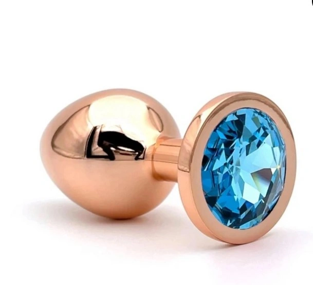 Dop Anal - Dop Anal Charm Anal Plug Small, Rose Gold, Piatra Albastra, Passion Labs, Erotic24.ro