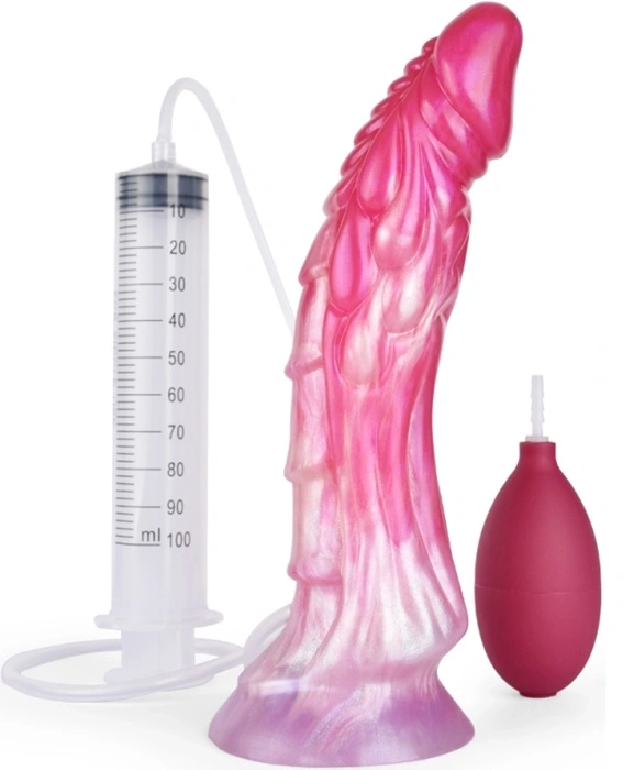 Dildo Anal - Dildo cu Ejaculare Meleys, Silicon Lichid, Roz, 23 cm, Erotic24.ro