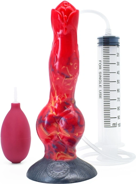 Dildo Anal - Dildo cu Ejaculare Wolverine Cock, Silicon Lichid, Rosu, 21 cm, Erotic24.ro