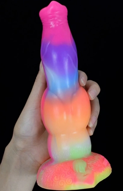 Dildo Anal - Dildo Luminous Werewolf, Fosforescent, Silicon Lichid, 21 cm, Erotic24.ro