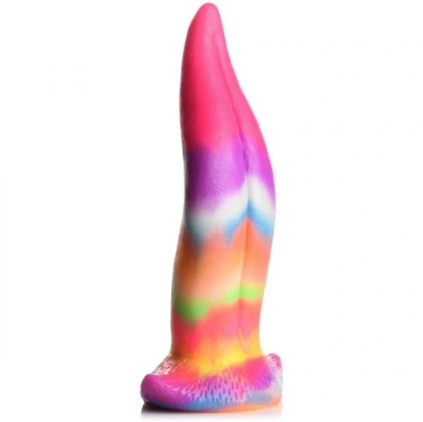 Dildo Anal - Dildo Luminous Tongue, Fosforescent, Silicon Lichid, 22 cm, Erotic24.ro
