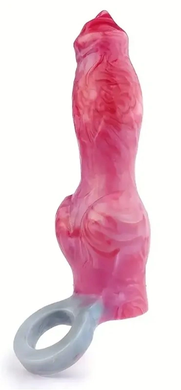 Prelungitoare si Mansoane Penis - Prelungitor Penis Wolfy +4 cm, Silicon Lichid, Roz, 20.5 cm, Erotic24.ro