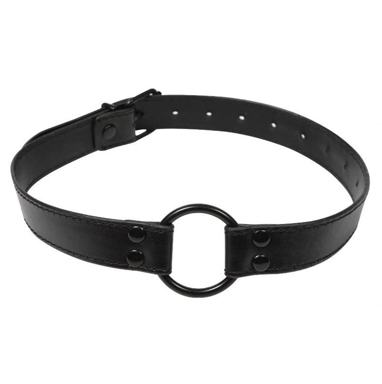 Calusuri - Calus Fetish Love Open Mouth cu Inel Metalic, Negru, Erotic24.ro