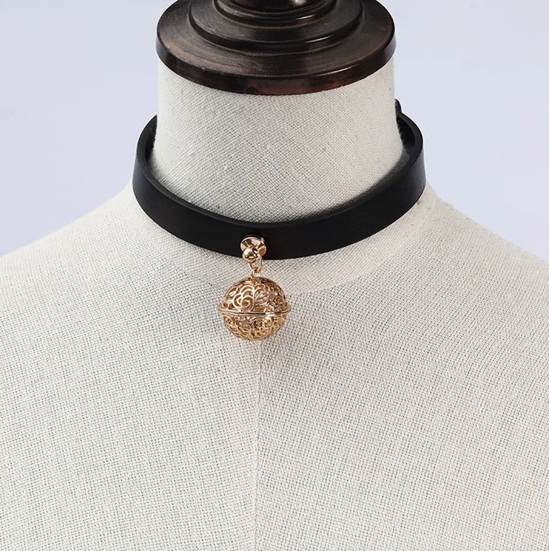 Accesorii Sexy - Choker cu Clopotel, Negru, Mokko Toys, Erotic24.ro