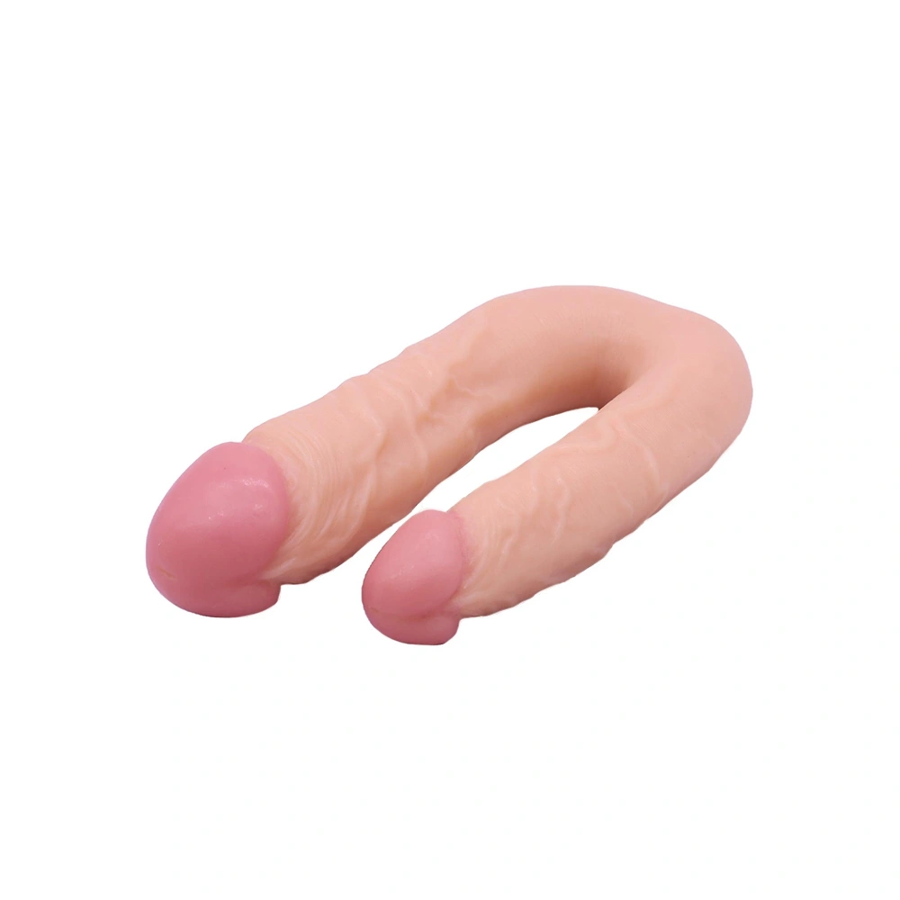 Dildo Dublu - Dildo Dublu Realist Dario, PVC, Natural, 22 cm, Erotic24.ro