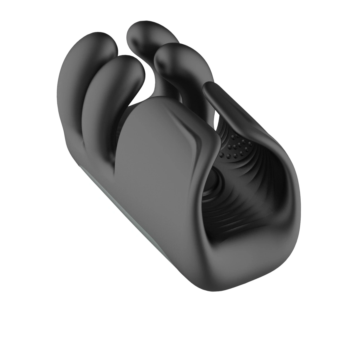 Masturbatoare - Masturbator Barbati Power, Functie de Vibratii, Pulsare, Strangere, Silicon, USB, Negru, 14 cm, Erotic24.ro