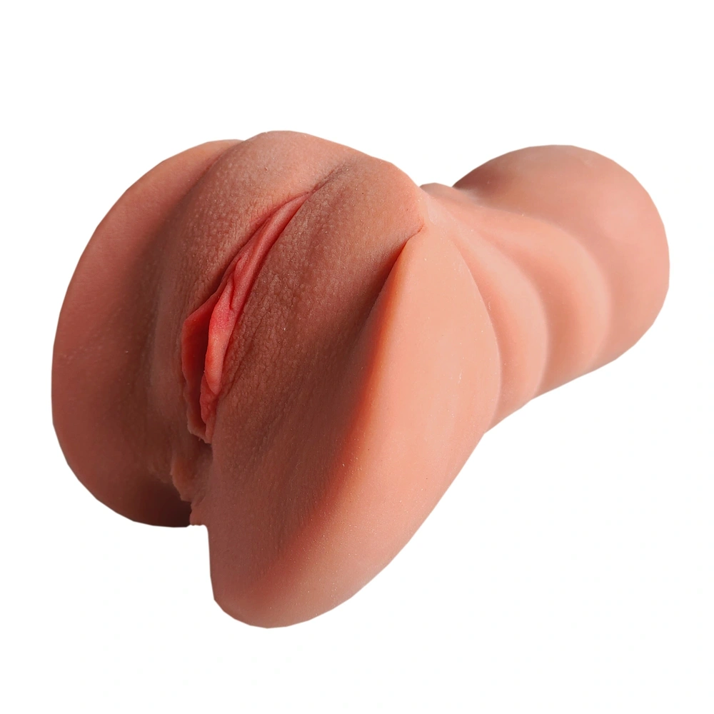 Masturbatoare - Masturbator No. 01 Vagin&Anus, Material Realist TPE, Super Moale, Maro, 15 cm, Passion Labs, Erotic24.ro