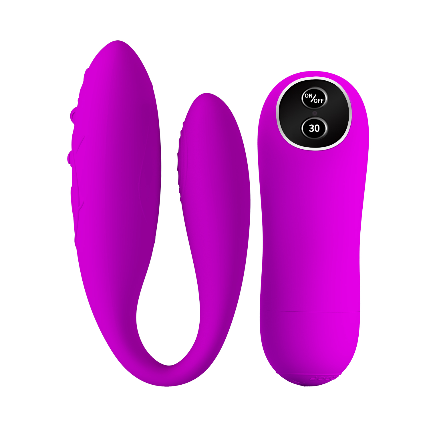 Vibratoare Cuplu - Vibrator Cuplu Chad Remote Control, 30 Moduri Vibratii, Silicon, USB, Mov, Erotic24.ro