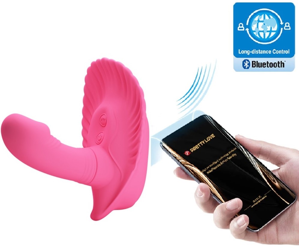 Vibratoare Cuplu - Stimulator Fancy Clamshell 12 Moduri Vibratii, Bluetooth Control Free App, Silicon, Roz, Erotic24.ro