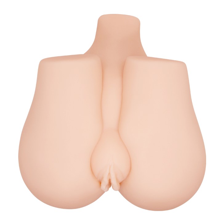 Masturbator Realist Dublu Vagin&Anus cu Vibratii Multispeed Crazy Bull, Natural, Nr. 6, Erotic24.ro