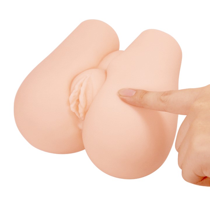 Masturbator Realist Dublu Vagin&Anus cu Vibratii Multispeed Crazy Bull, Natural, Nr. 8, Erotic24.ro