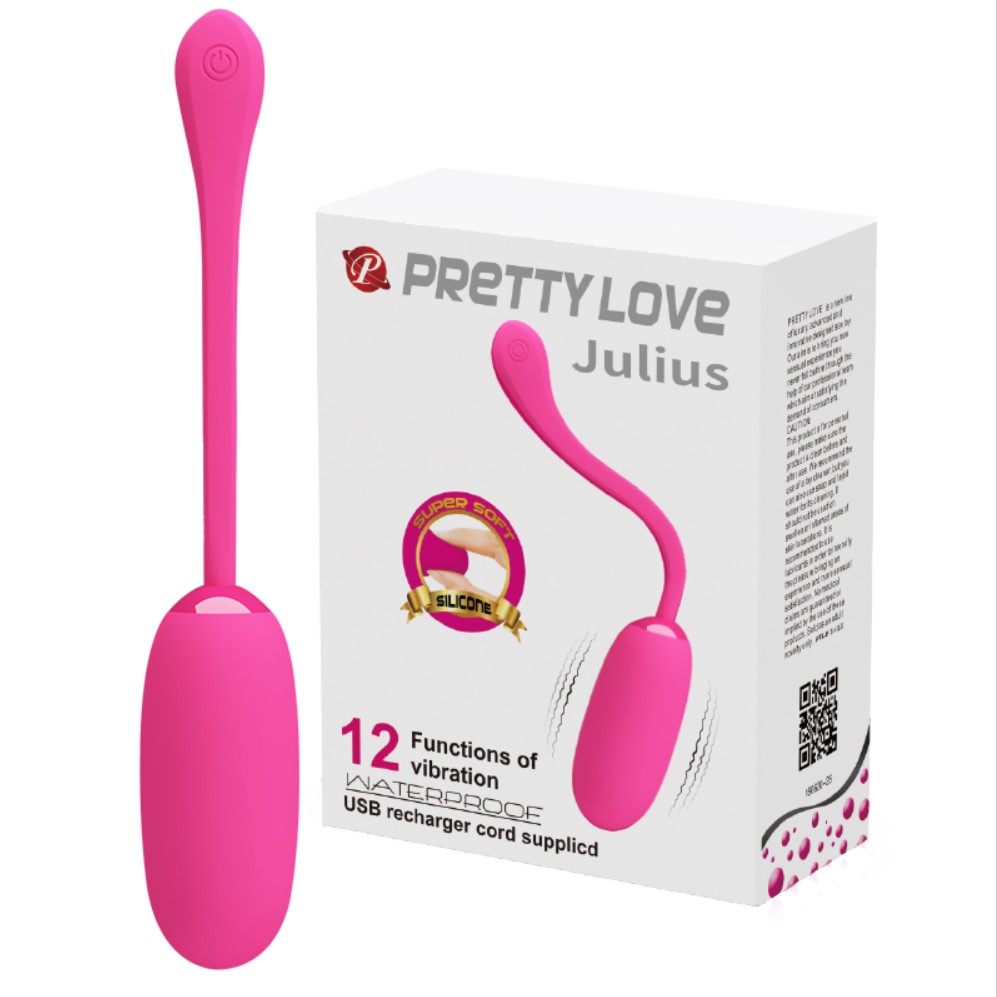 Oua Vibratoare - Ou Vibrator Julius 12 Moduri Vibratii, Silicon, USB, Roz, Erotic24.ro