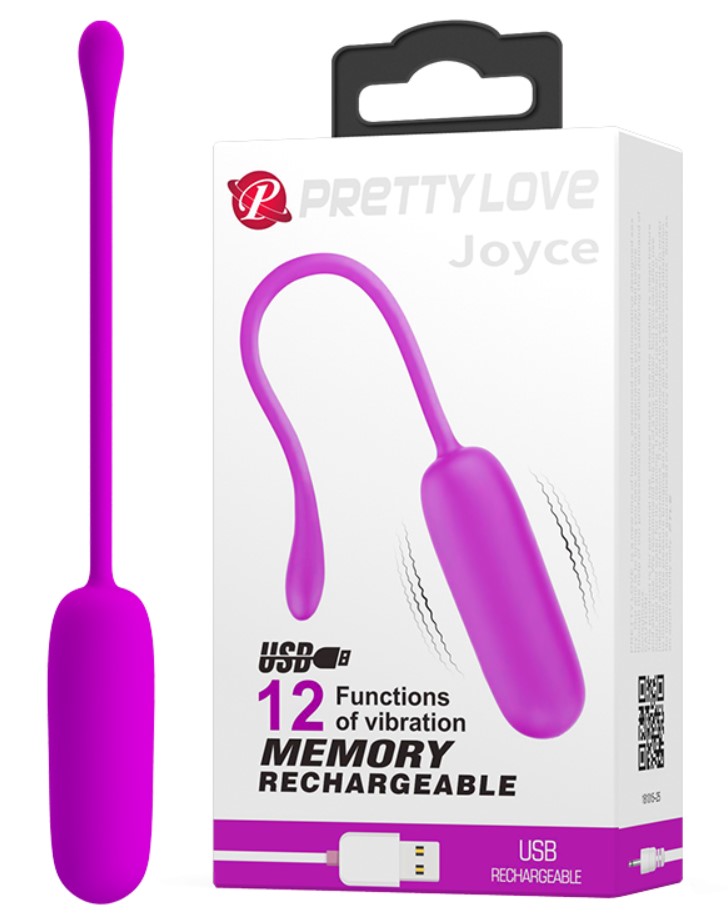 Oua Vibratoare - Ou Vibrator Joyce, 12 Moduri Vibratii, Silicon, USB, Mov, 18 cm, Erotic24.ro